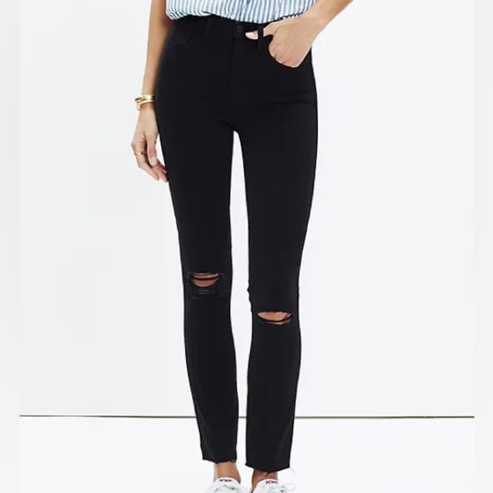 Madewell 10" High-Rise Skinny Jeans in Black Sea